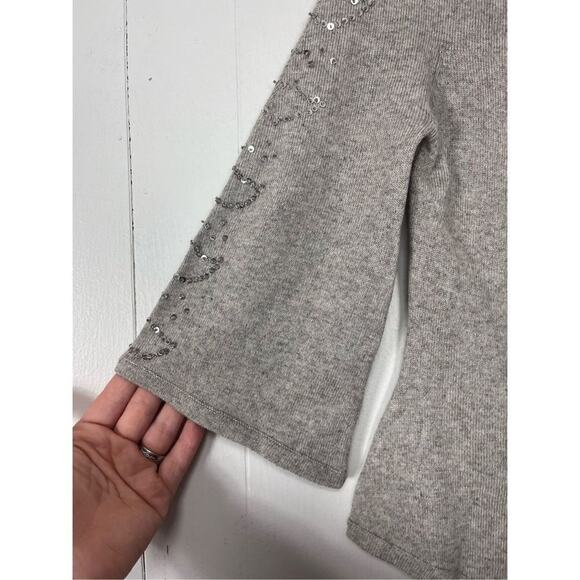 New Arden B Gray Silk Cashmere Boat Neck Sweater Women’s Small - Picture 6 of 9